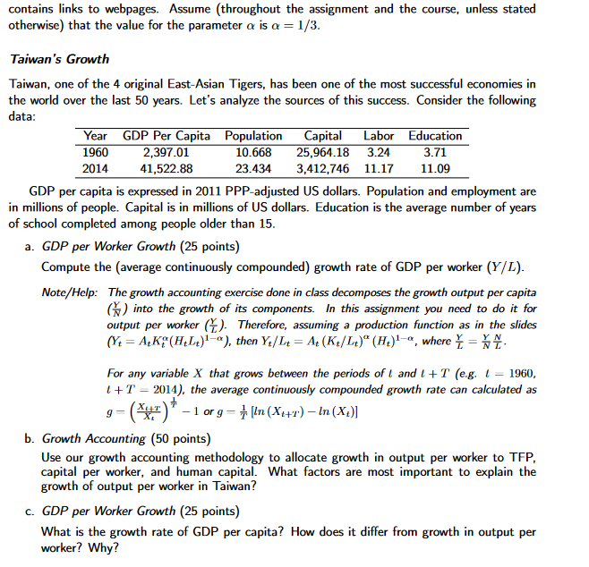 contains links to webpages. Assume (throughout