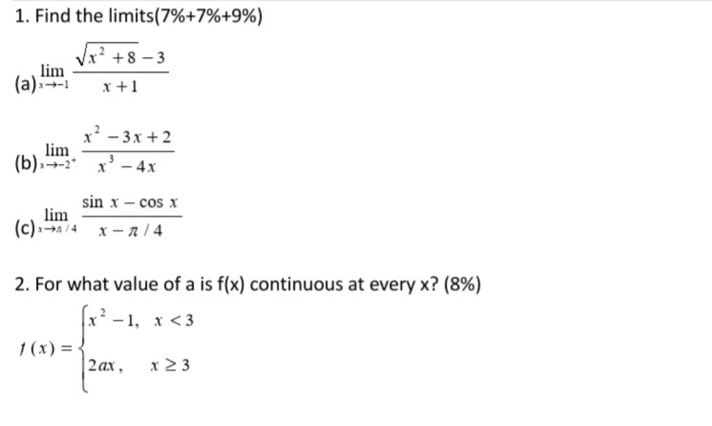 solve these two questions please 1. Find the