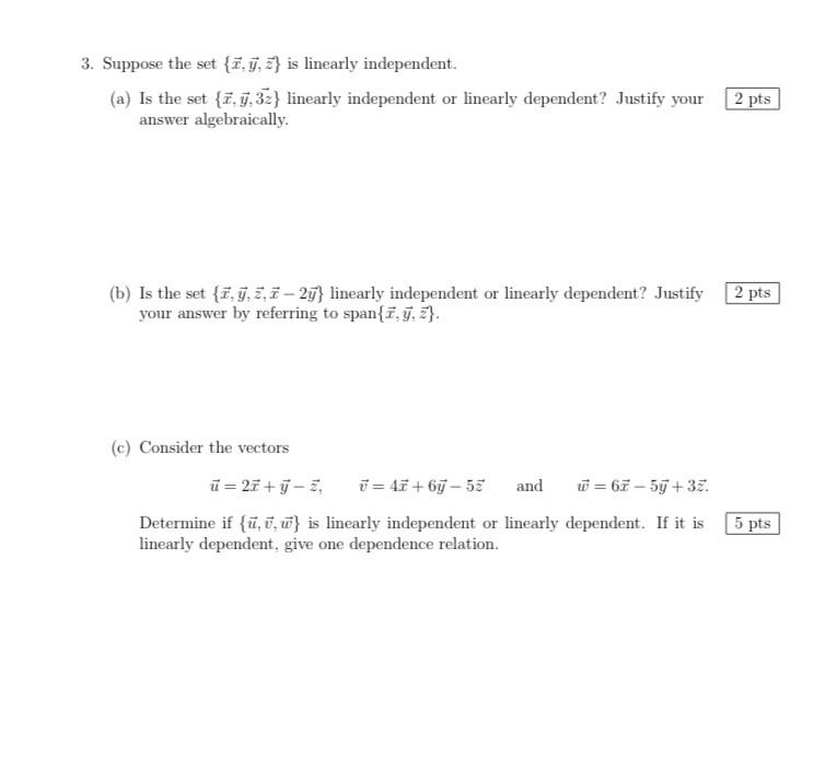 Give justifications and details 3. Suppose the