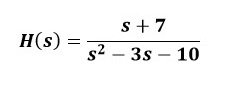 Find the inverse transform of: S+7 H(s) = $2 - 35
