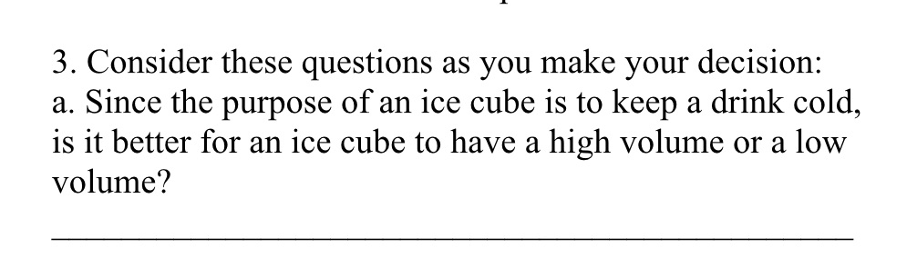 J. 3. Consider these questions as you make your