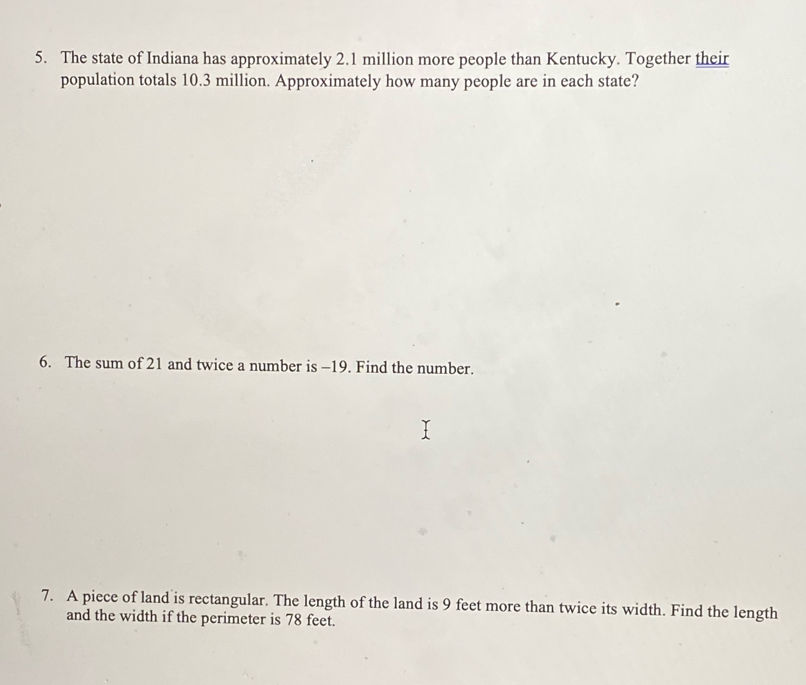 5. The state of Indiana has approximately 2.1