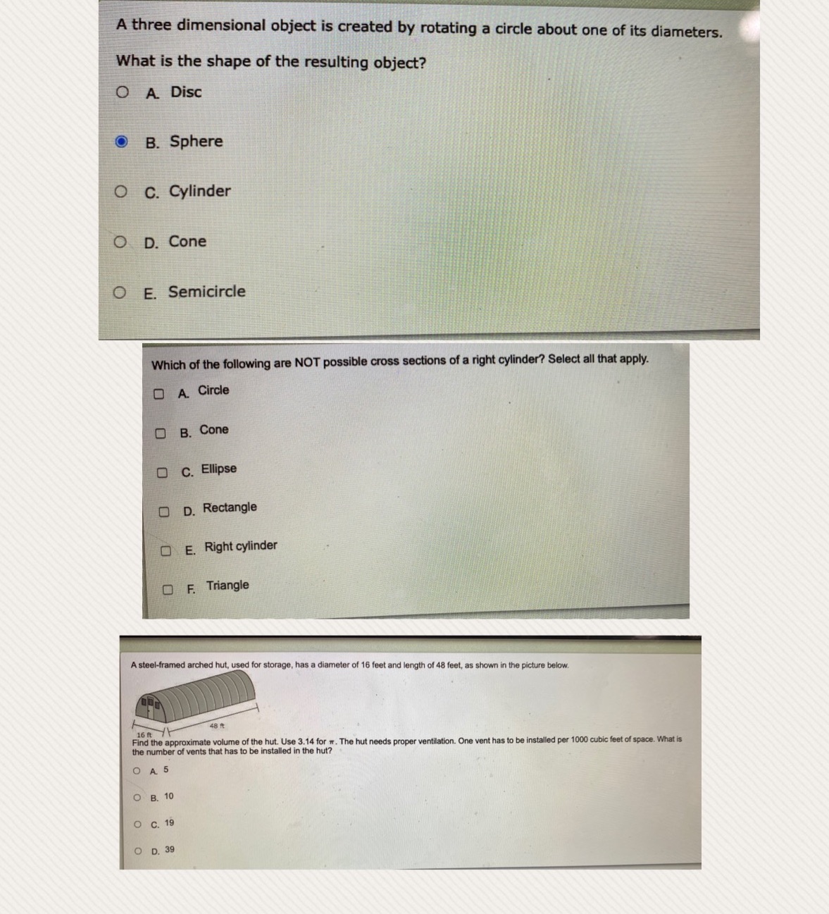 A three dimensional object is created by rotating