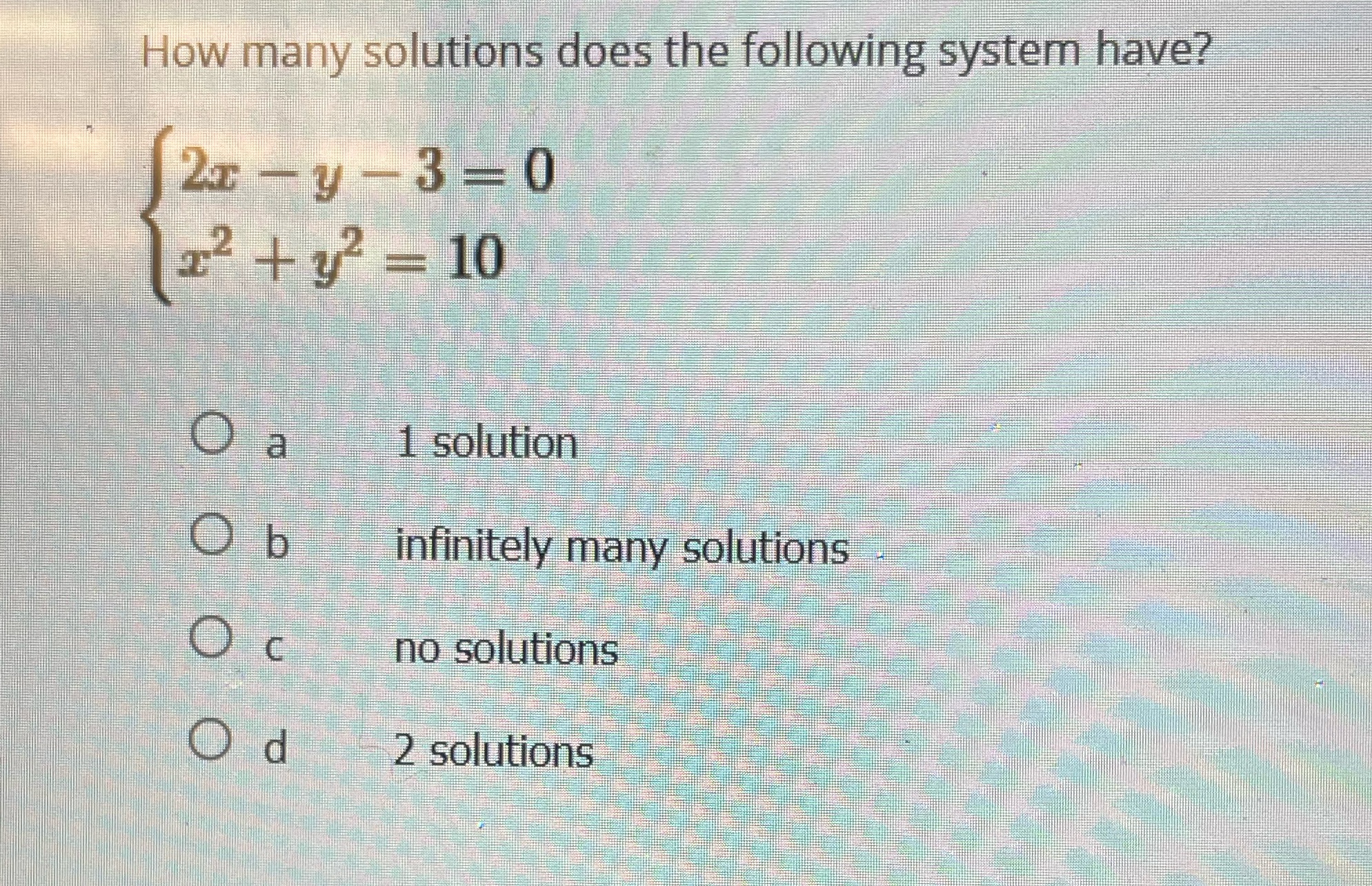 How many solutions does the following system