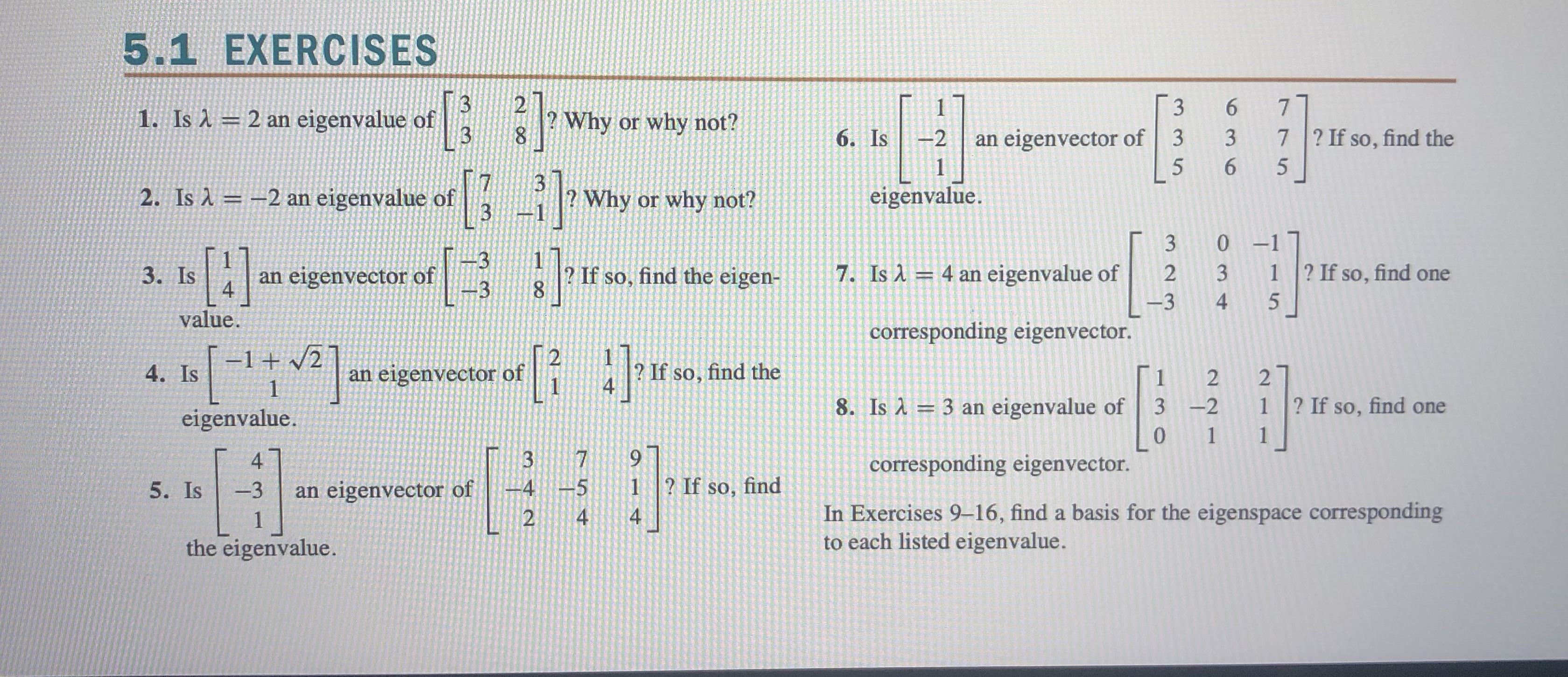 Problems : 1,2,3,5,7,8Hello can I have some help