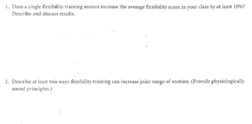 1. Does a single flexibility training session