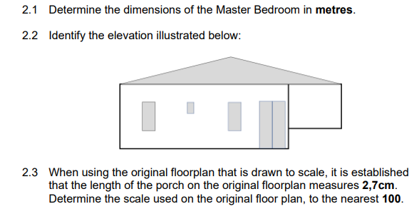 2.1 Determine the dimensions of the Master