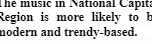 music in tional Can Region is more likely to b