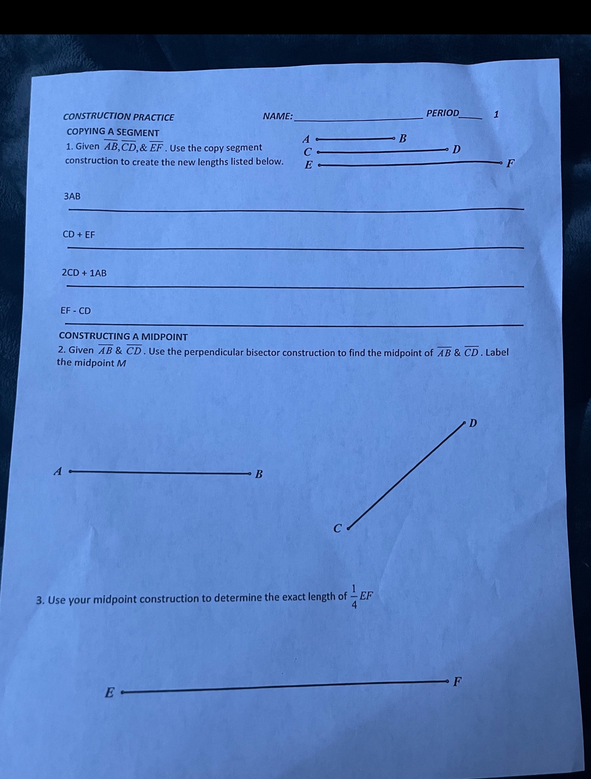 Help please CONSTRUCTION PRACTICE NAME: PERIOD