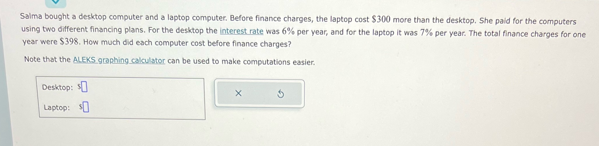 Help me please Salma bought a desktop computer