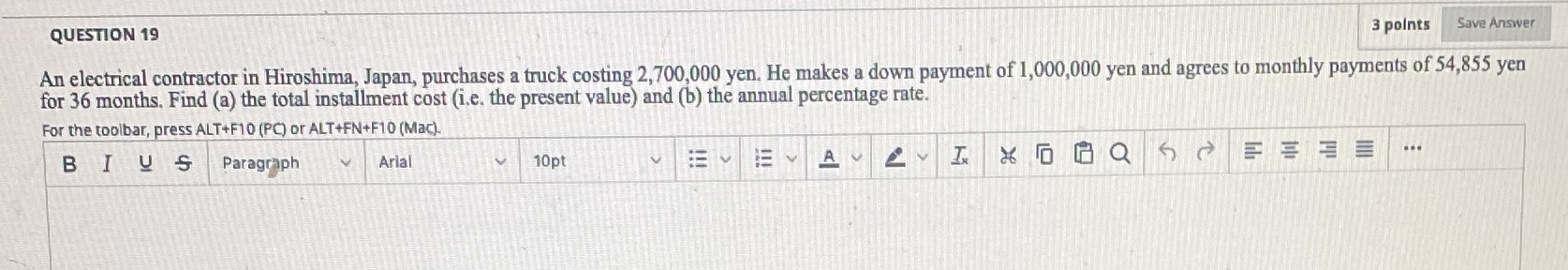 QUESTION 19 3 points Save Answer An electrical