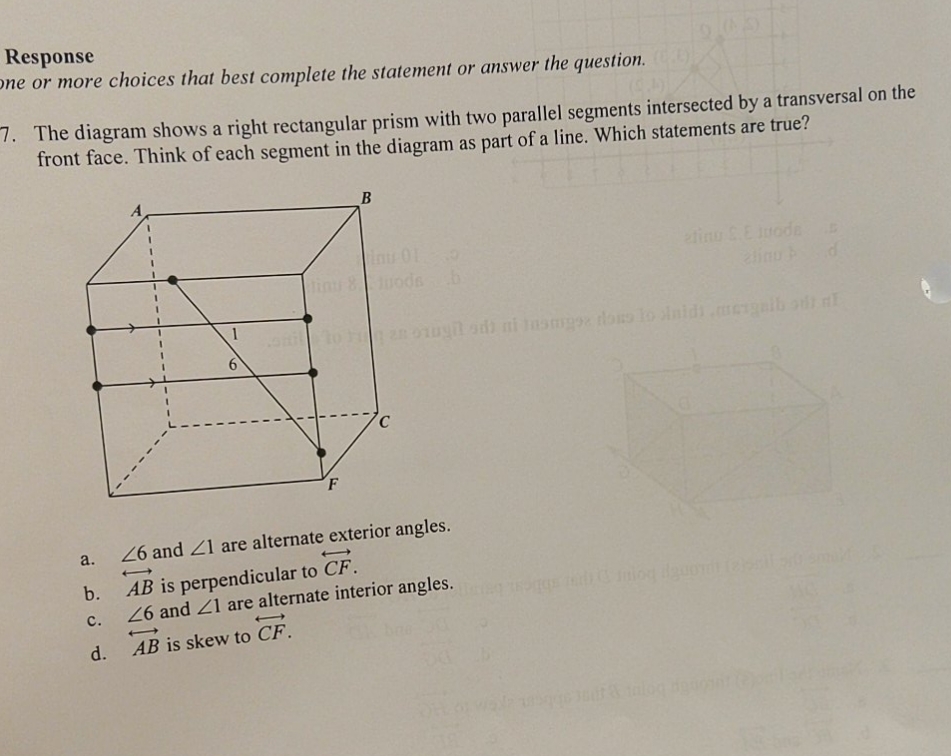 which statements are true? Response ne or more