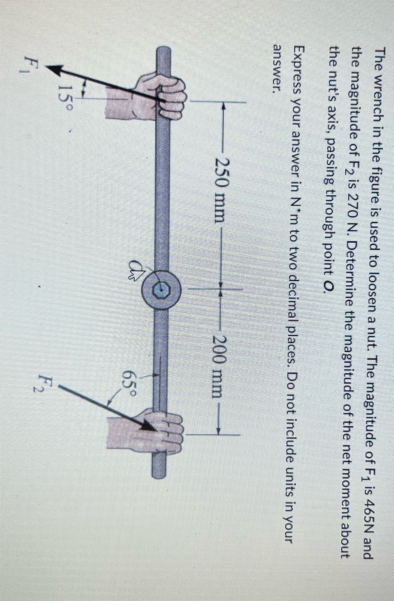 The wrench in the figure is used to loosen a nut.