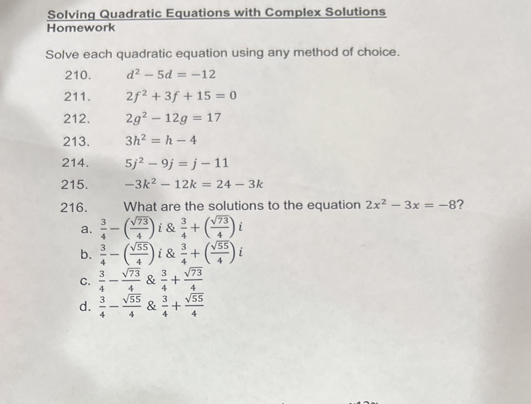 Need help Solving Quadratic Equations with