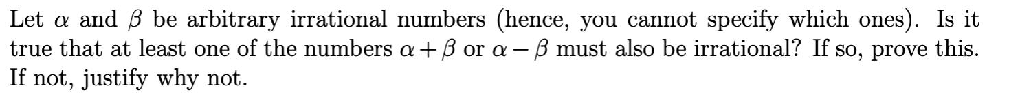 Let a and B be arbitrary irrational numbers