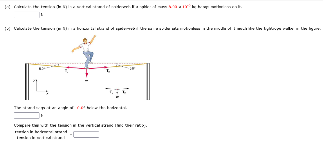 (a) Calculate the tension {in N) in a vertical