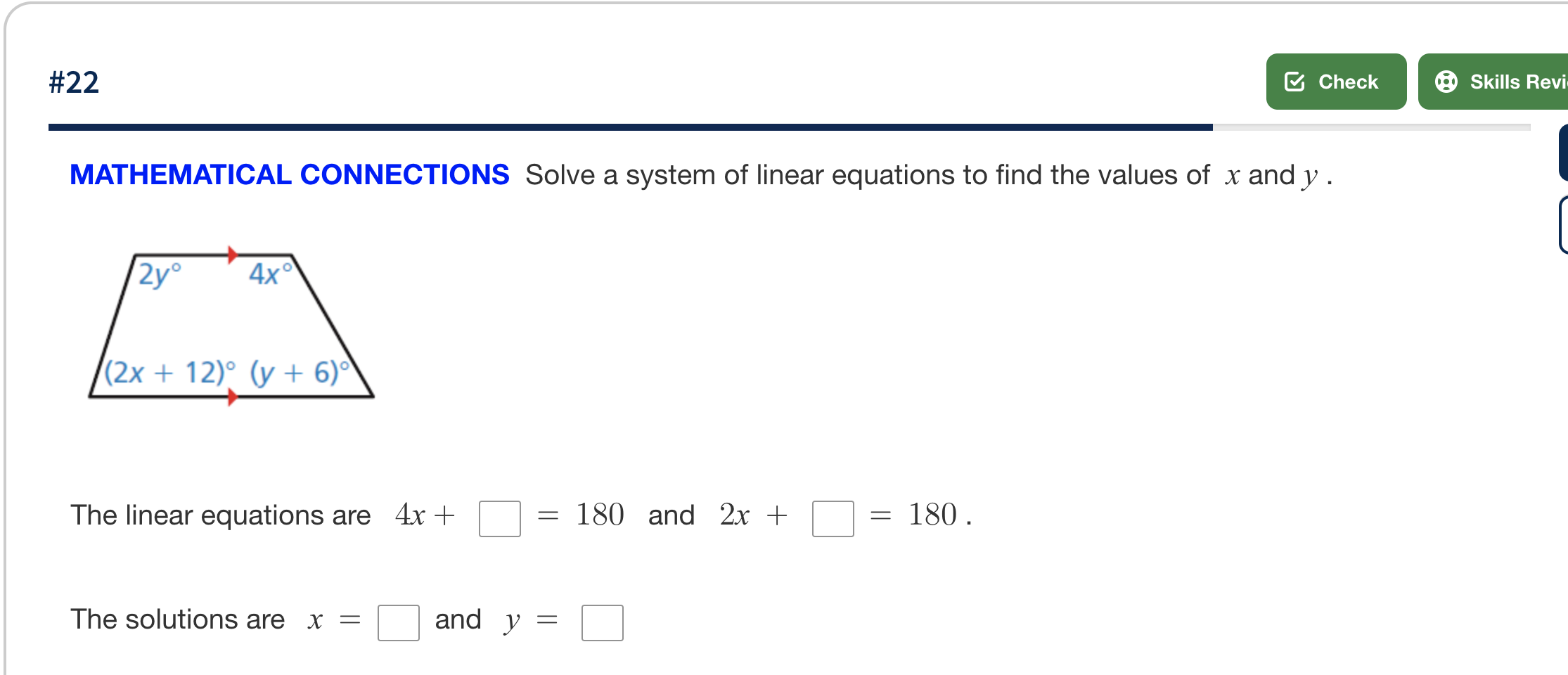 [ MATHEMATICAL CONNECTIONS Solve a system of
