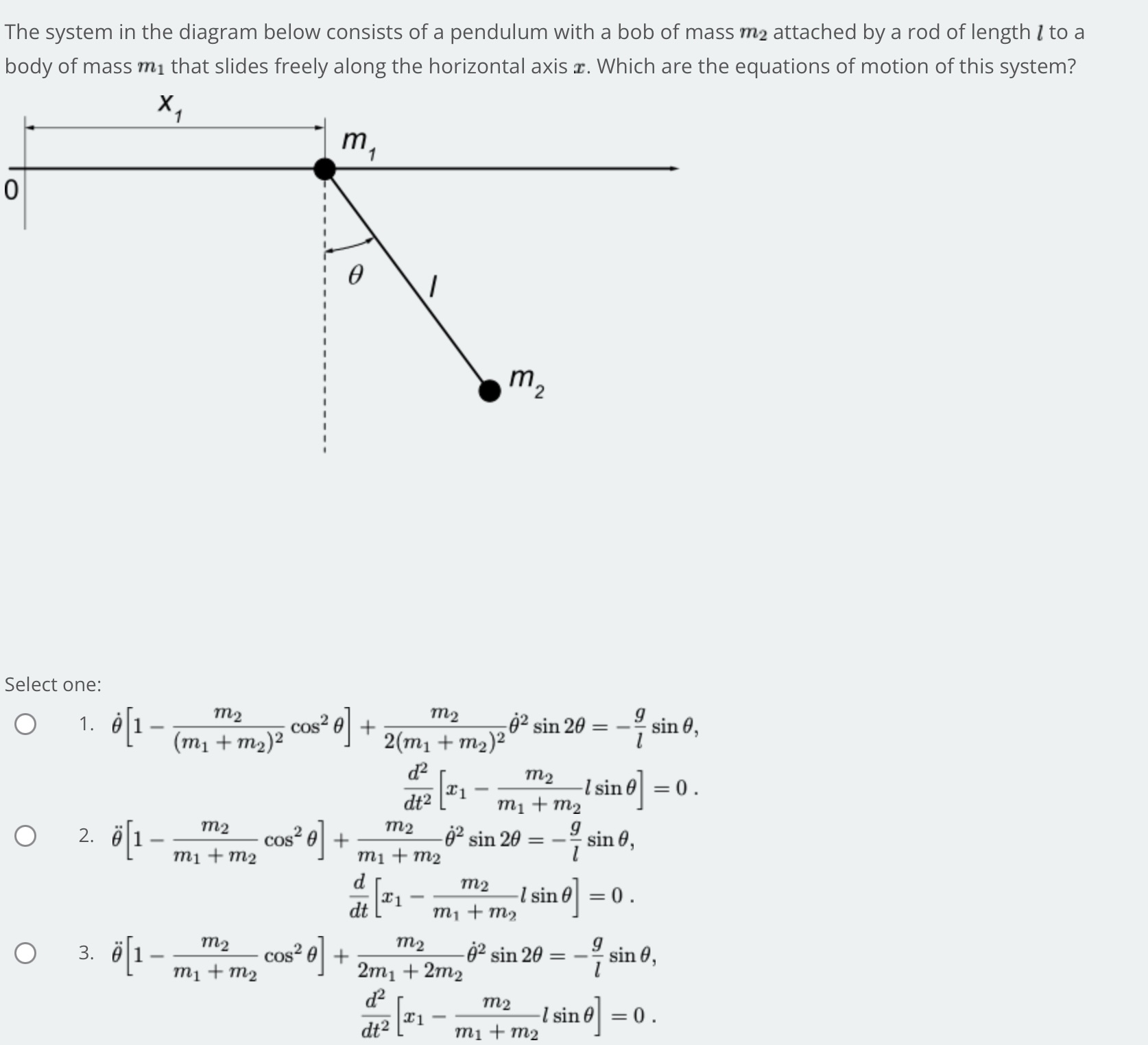 \fThe system in the diagram below consists of a