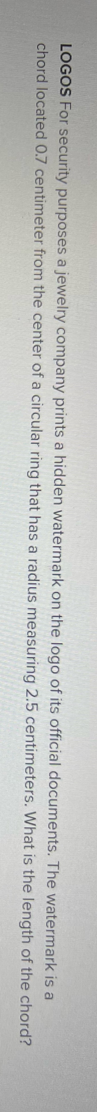 LOGOS For security purposes a jewelry company