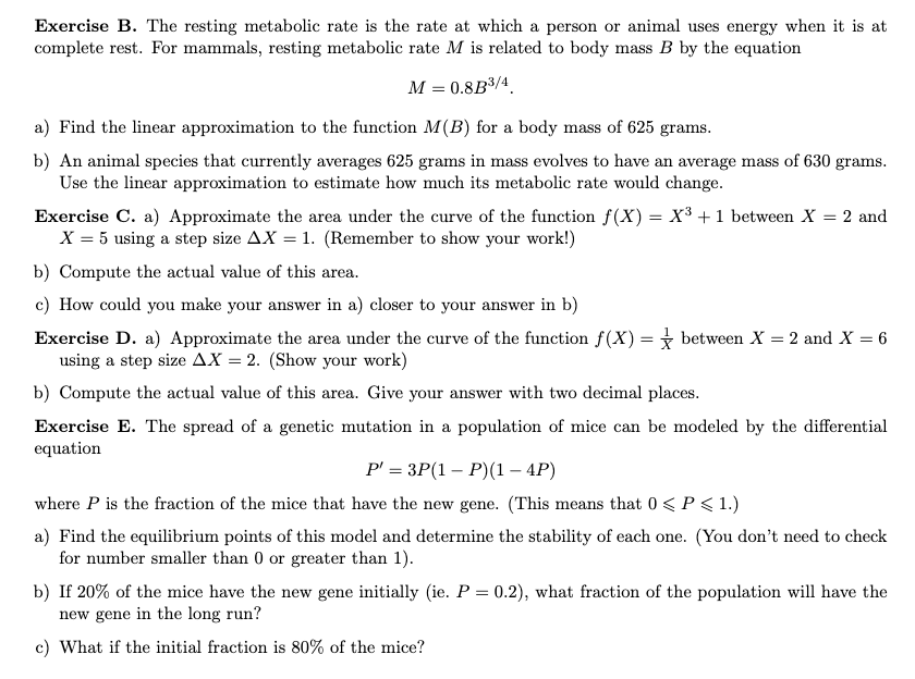 Exercise A. a) In the example of the falling