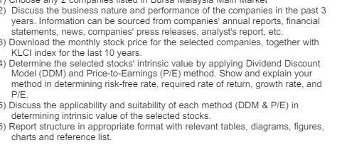 ) Discuss the business nature and performance of