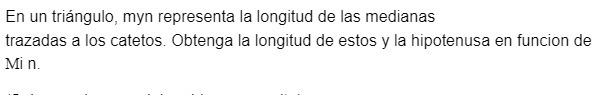En un triangulo, myn representa la longitud de