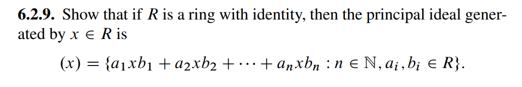 6.2.9. Show that if R is a ring with identity,