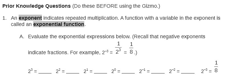 Prior Knowledge Questions (Do these BEFORE using