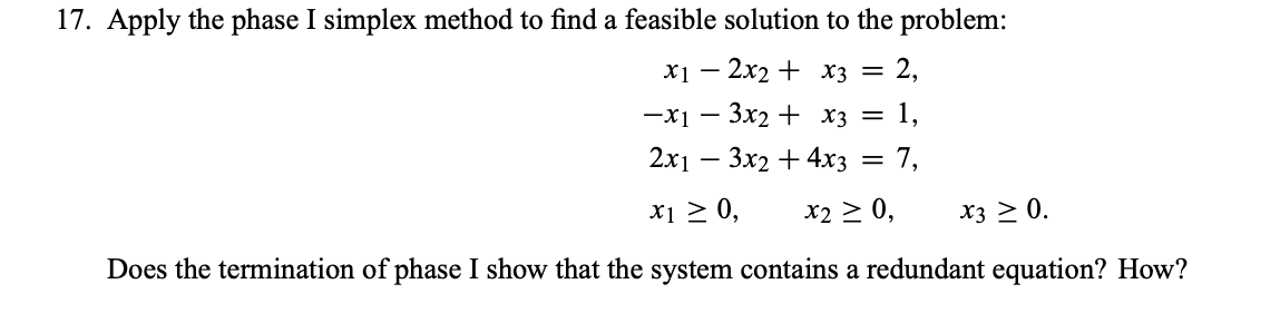 Solve below problem: 17. Apply the phase I