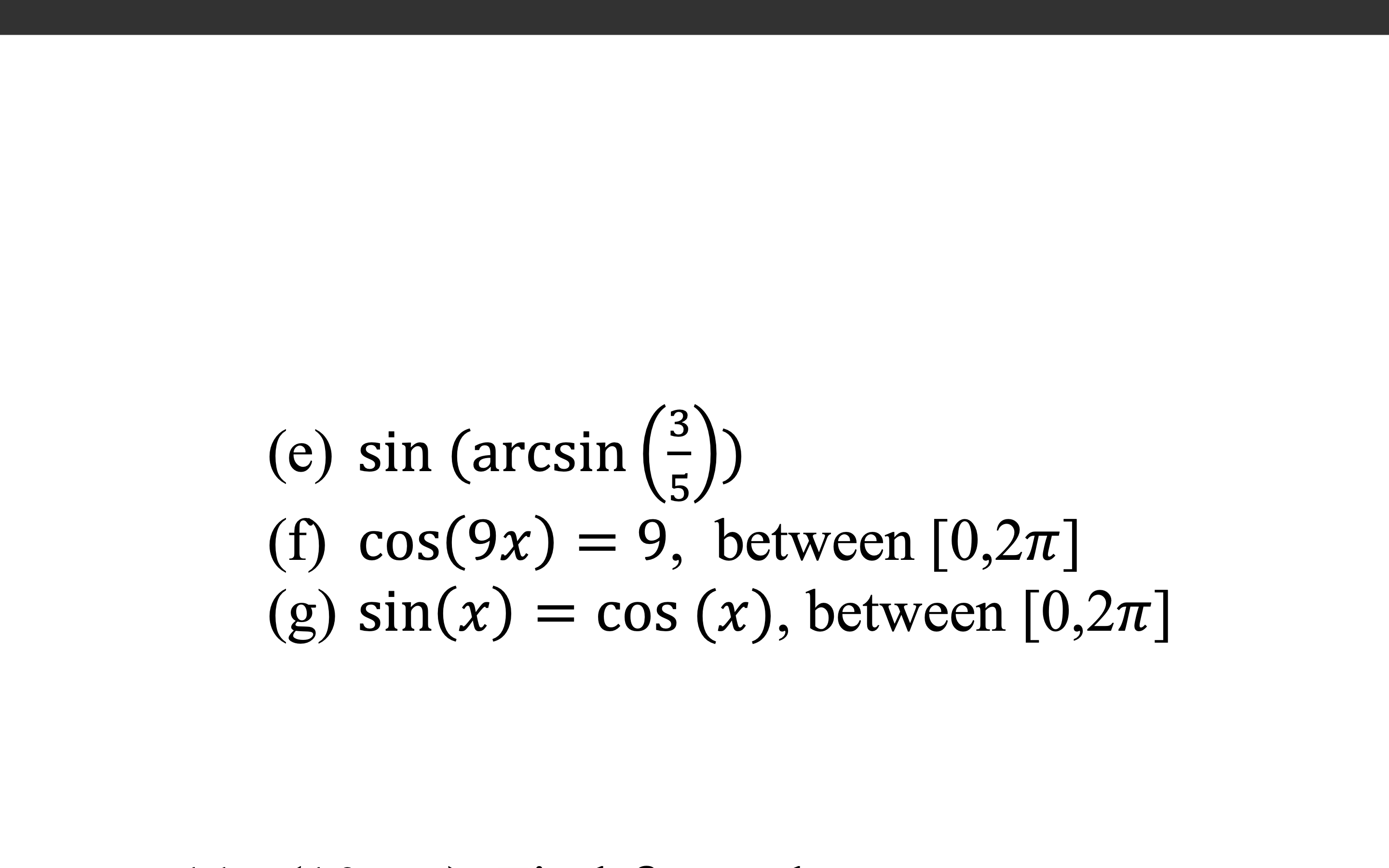 10. (15 pts) Fine the exact value of the cosine,