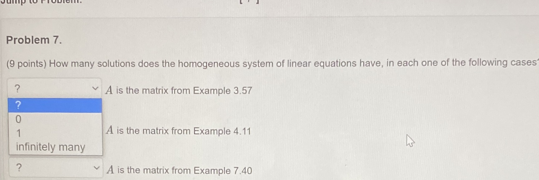 Problem 7. (9 points) How many solutions does the