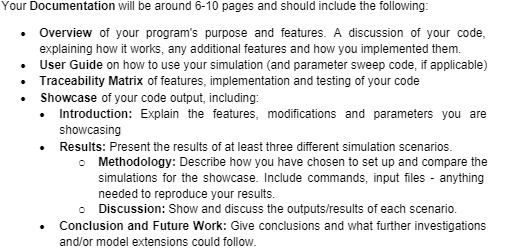 Your Documentation will be around 6-10 pages and