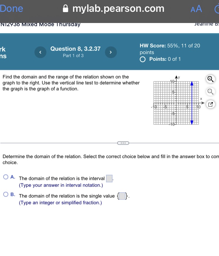 E mylab.pearson.com HW Score: 55%, 11 of 20
