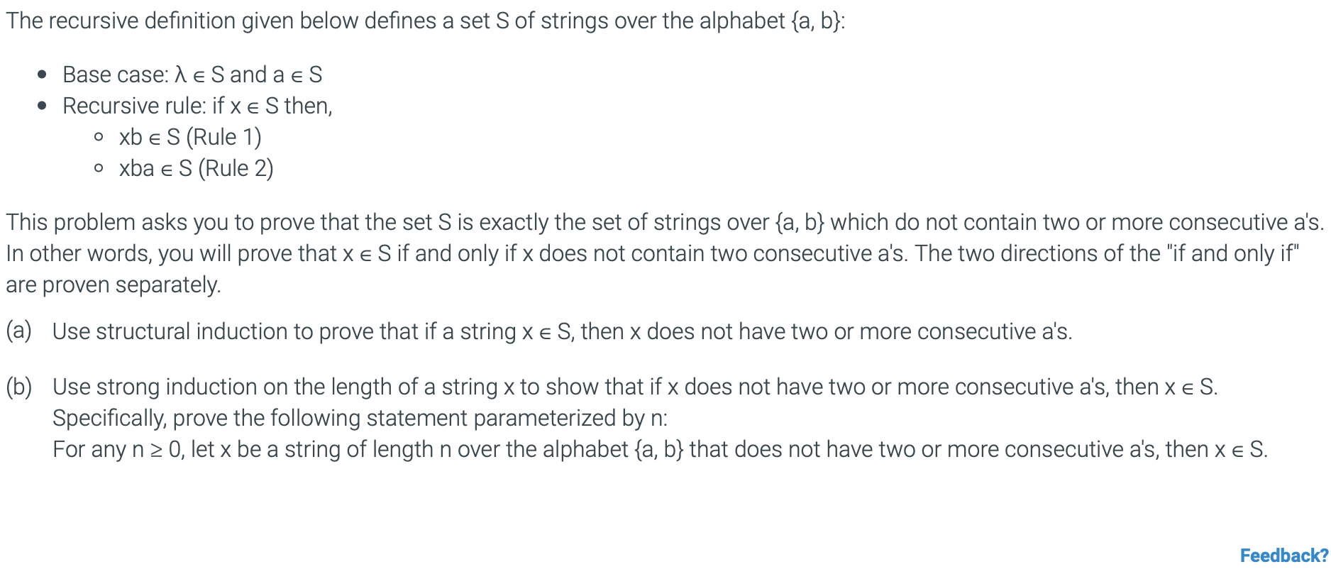 The recursive definition given below defines a
