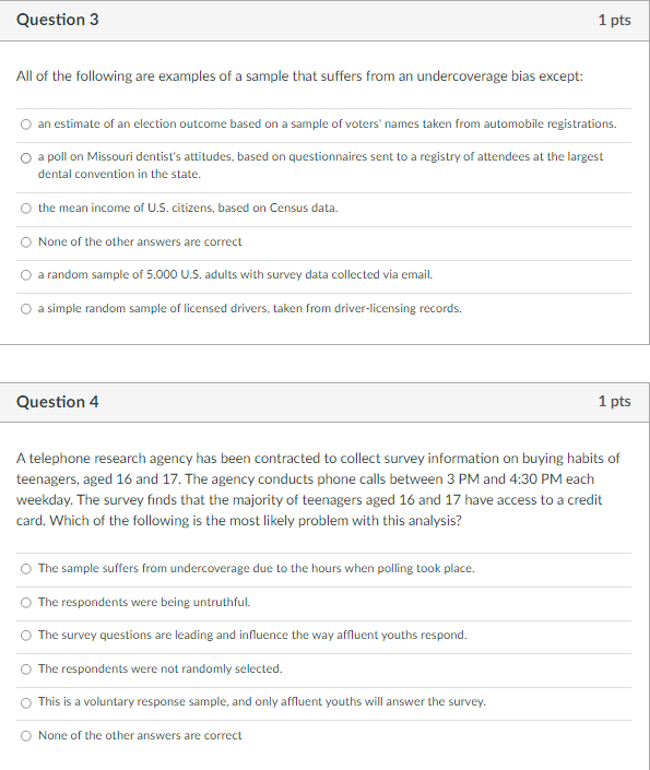 Question 1 1 pts You would like to compare