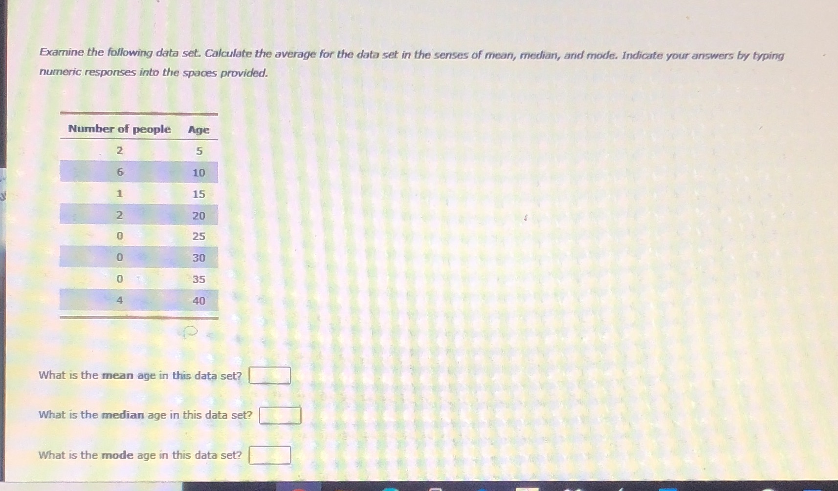 Please help Examine the following data set.