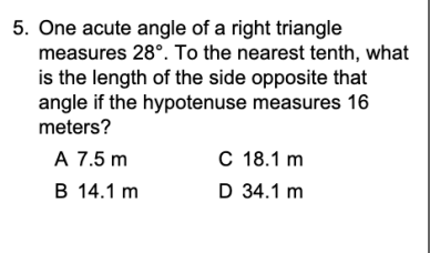 How do I answer this? 5. One acute angle of a