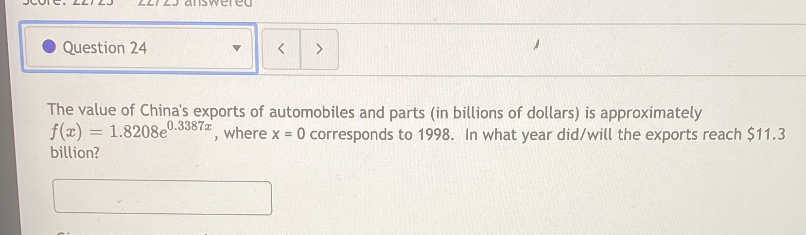 Question 24 <  style=