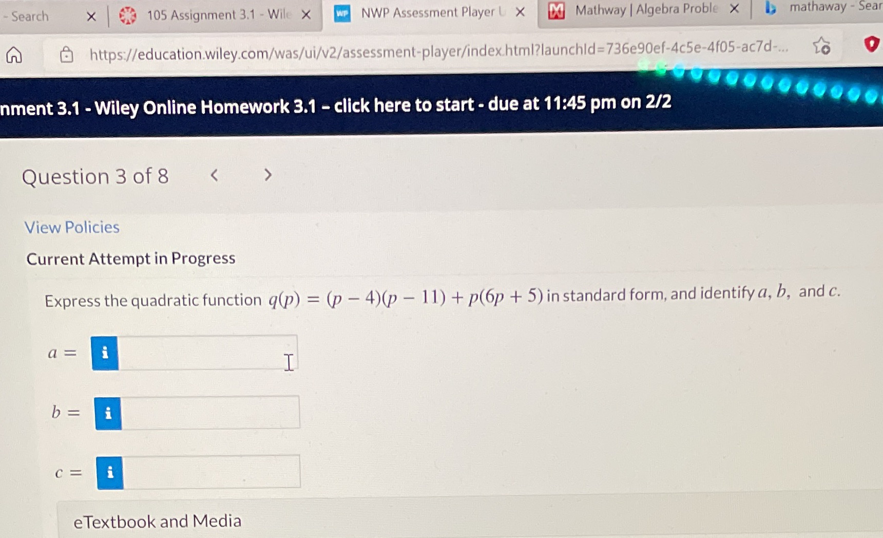Search X 105 Assignment 3.1 - Wile X WP NWP