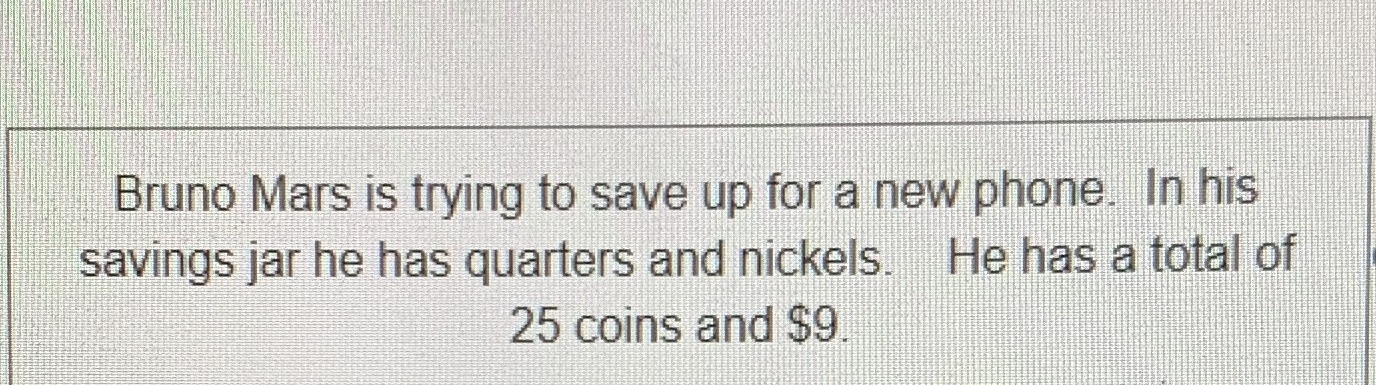 helpppppppppoo! Bruno Mars is trying to save up