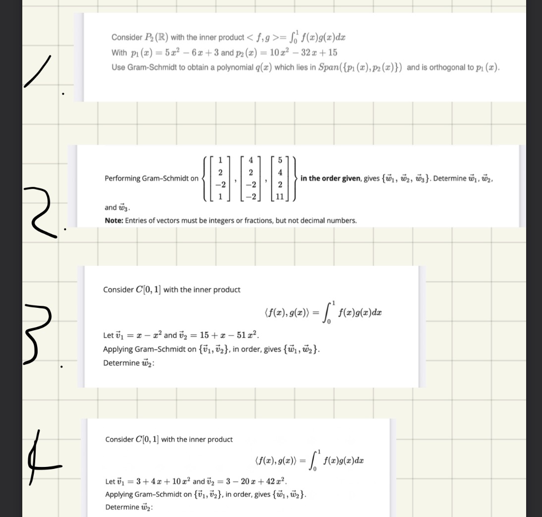 Consider P2 (IR) with the inner product < f,g  style=