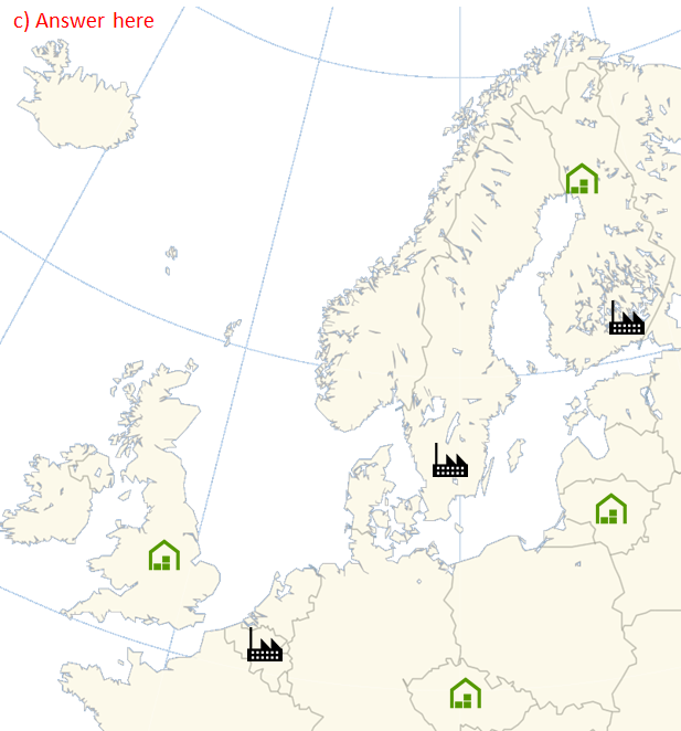 Transshipment model (7 pts) Pulp & Paper Ltd.