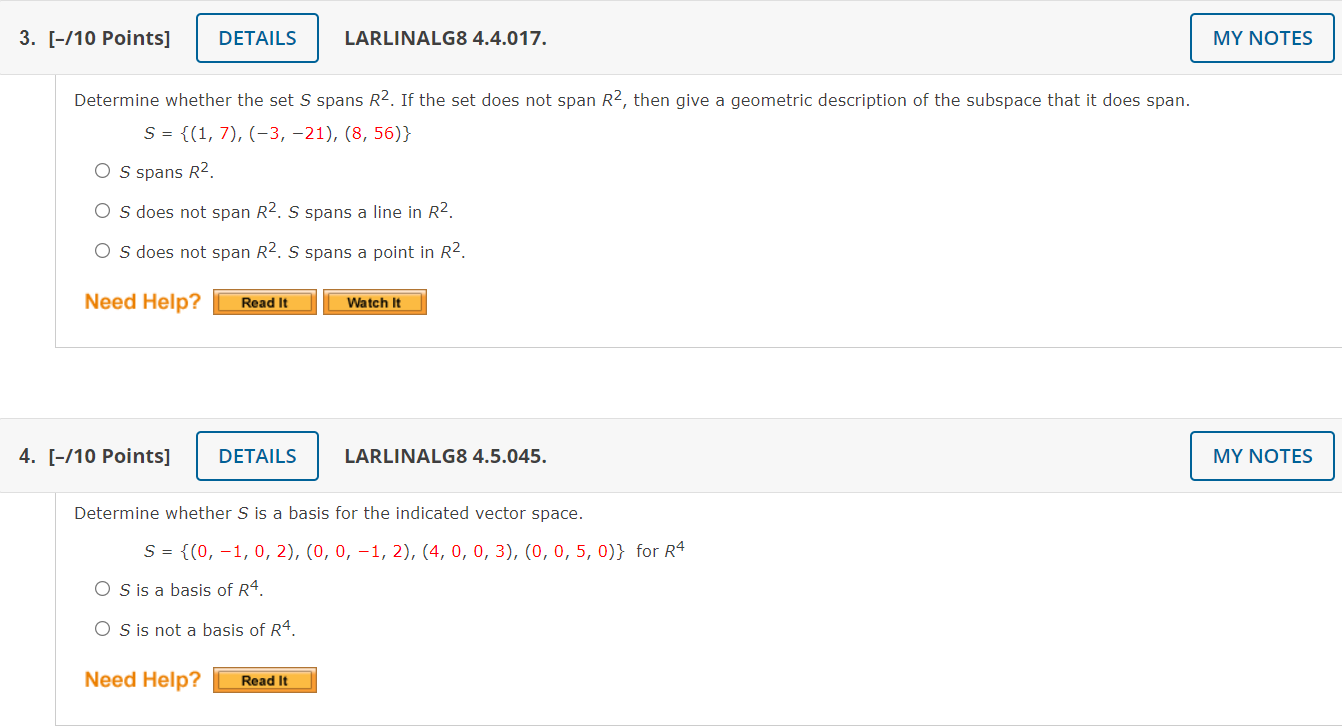 1. [45 Points] DETAILS LARLINALGB 4.4.060. By