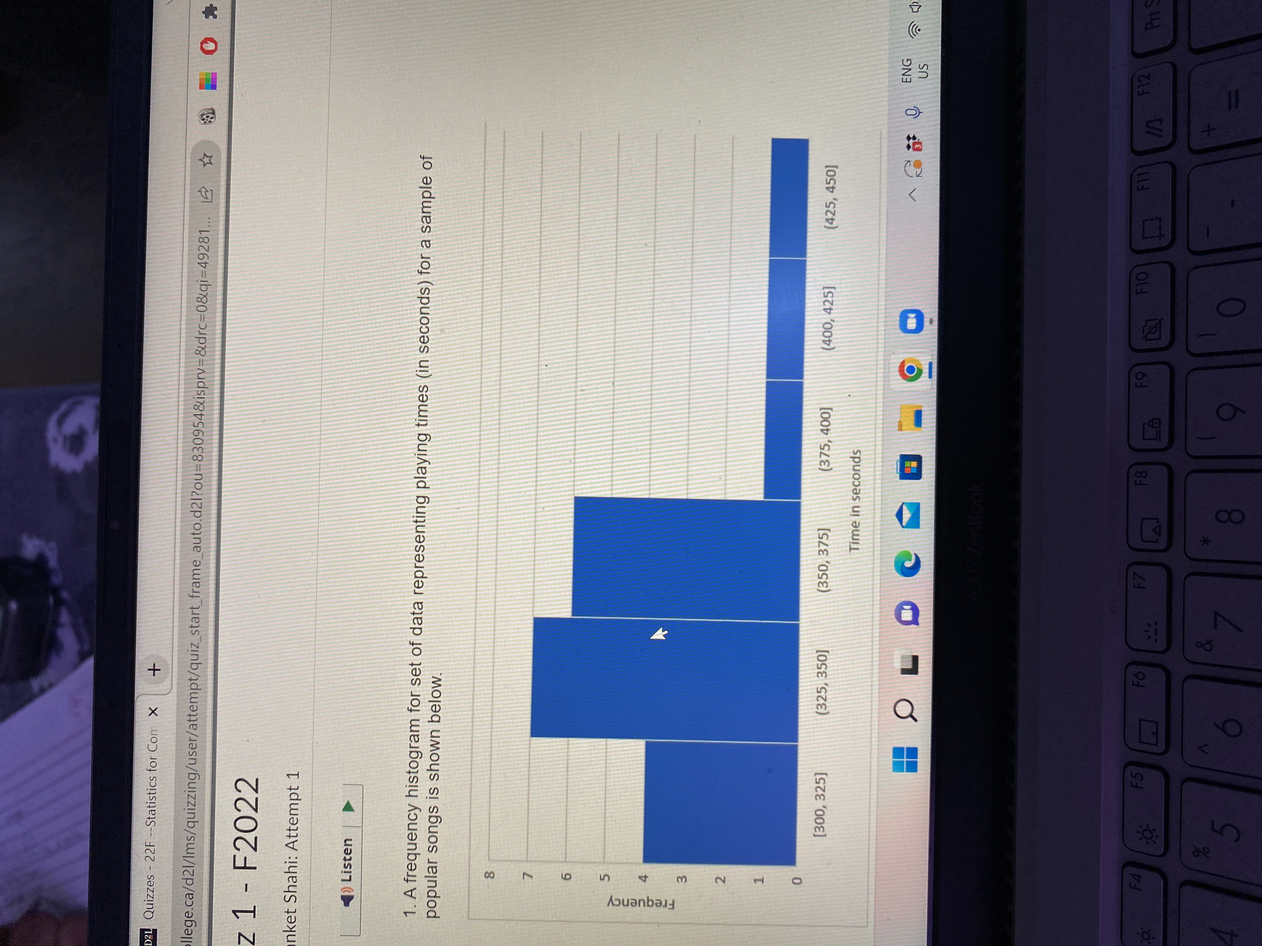 af plot median calcul X D2L Quizzes - 22F