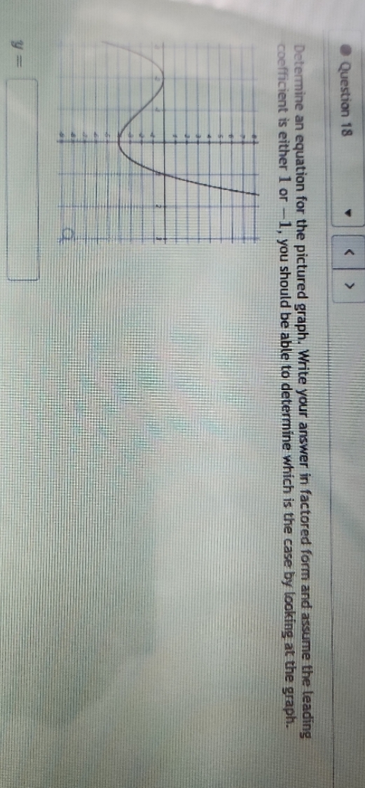 Question 18 Determine an equation for the