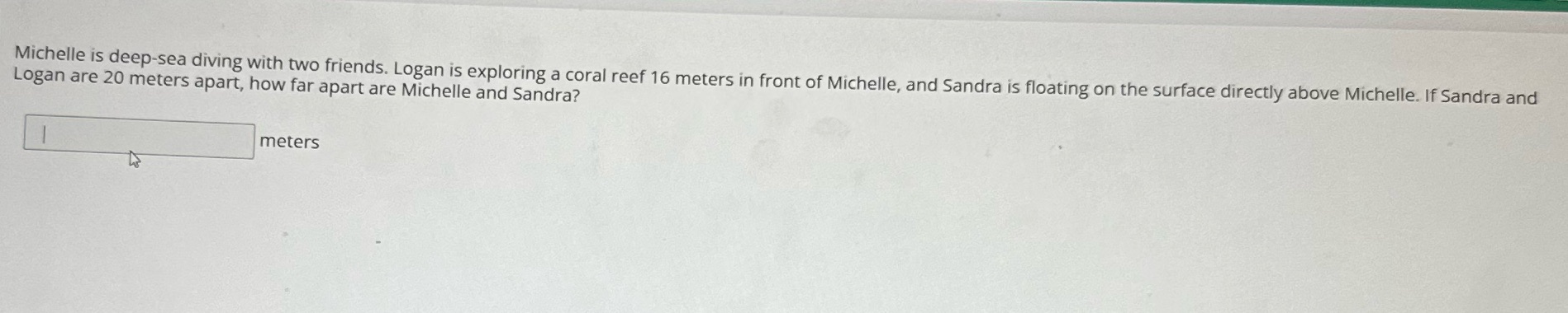 Michelle is deep-sea diving with two friends.