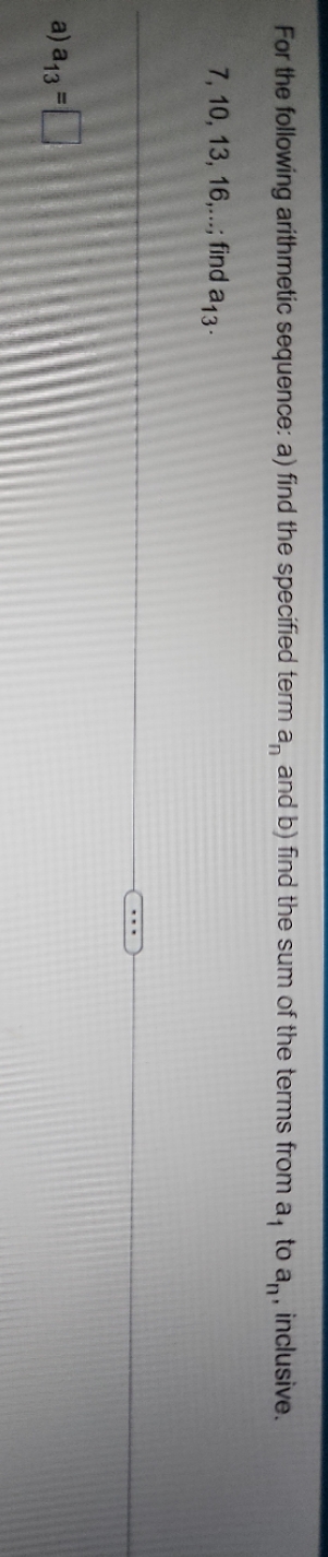need help solving For the following arithmetic