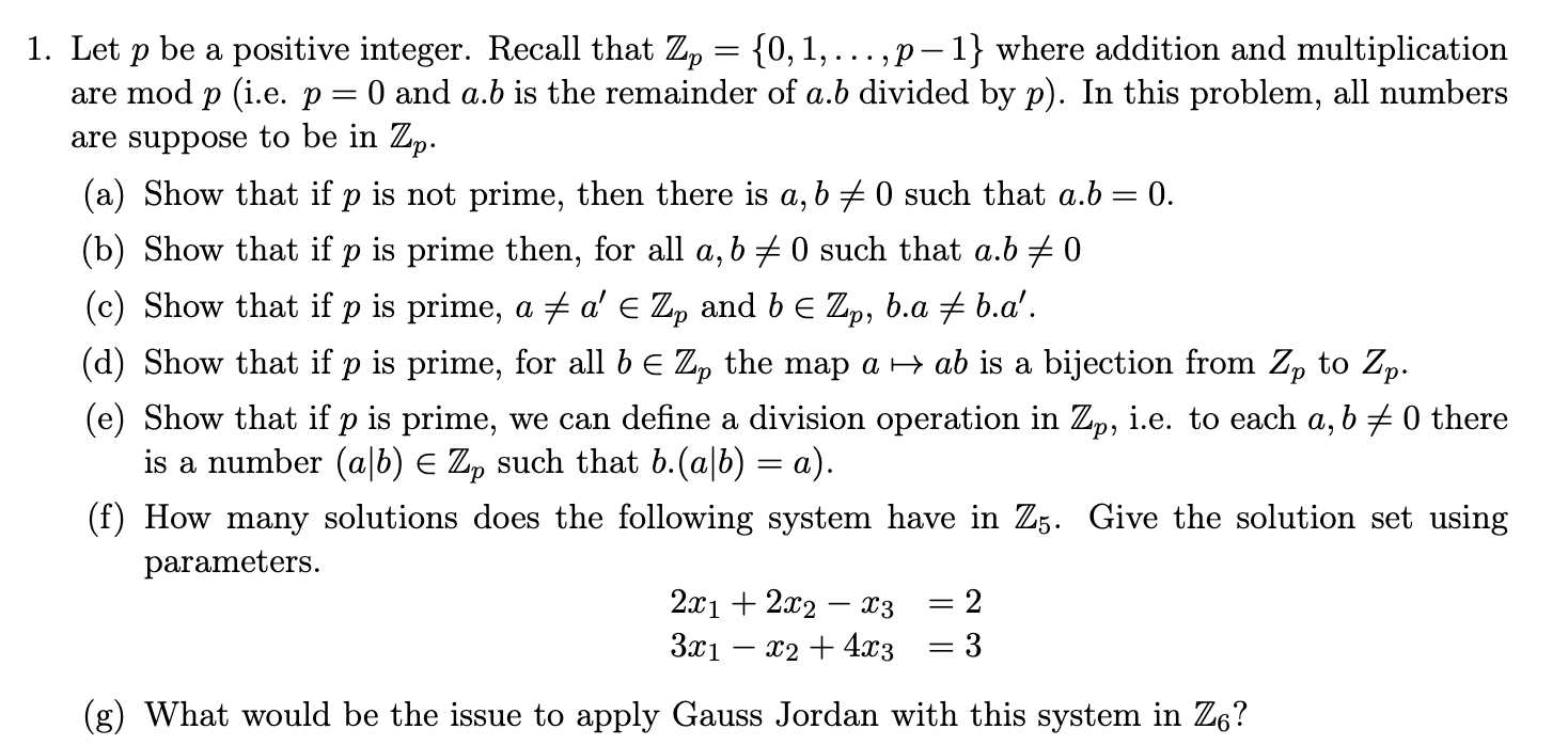 Give the proof for the questions below 1. Let p