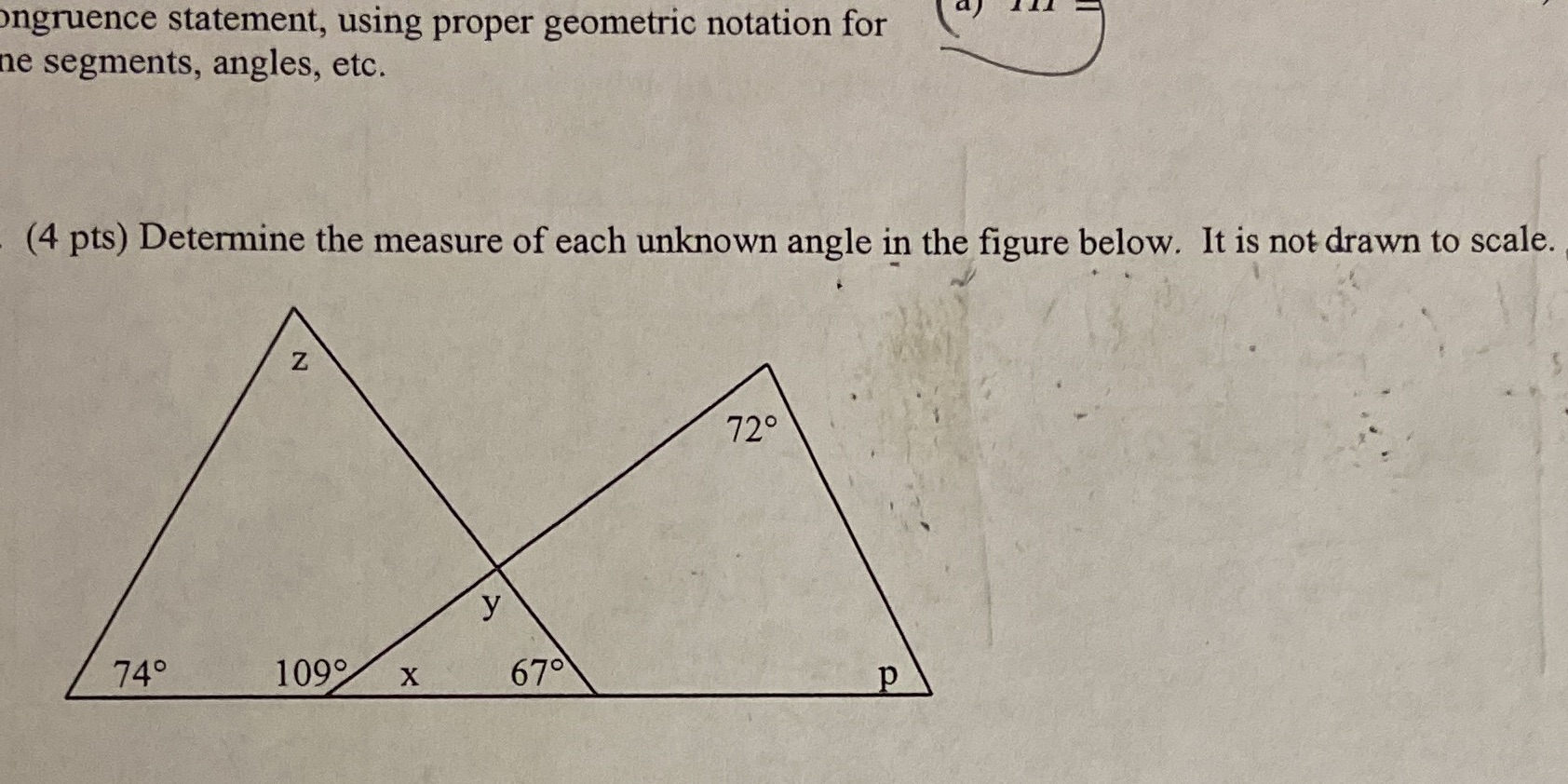 ongruence statement, using proper geometric