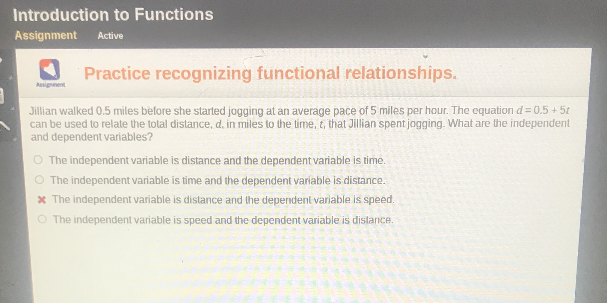 Introduction to Functions Assignment Active \\ 0
